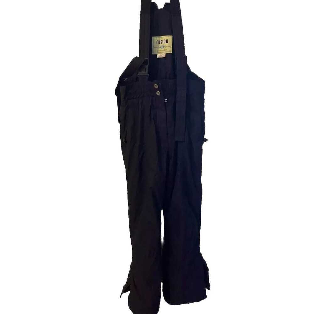 VINTAGE SKI SNOW BIB OVERALLS Youth Size 8 Unisex BY FUSION COULOR WINTER WEAR